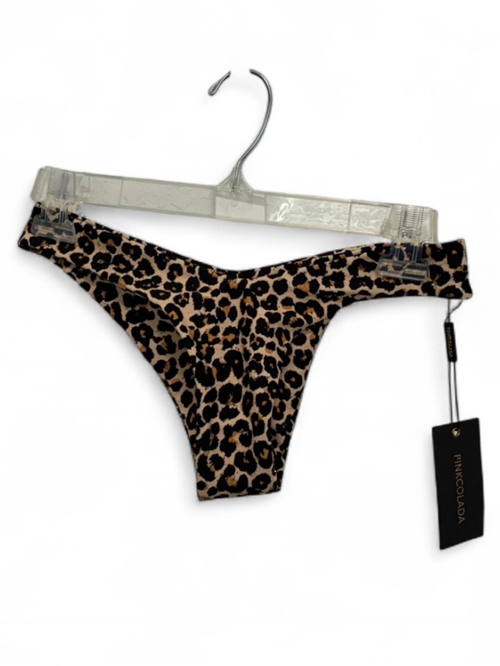 NWT Pink Colada Leopard Print Cheeky Bikini Bottoms